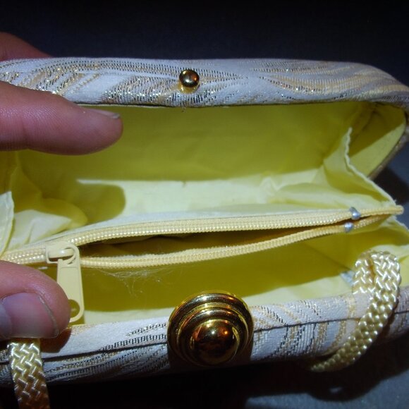 Shein? Hard Case Evening Clutch- Gold and Silver Thread - Picture 4 of 4